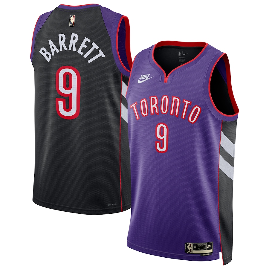 Men Toronto Raptors #9 RJ Barrett Nike Purple 2024-25 Swingman NBA Jersey->customized nba jersey->Custom Jersey